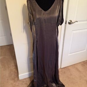 Elegant Purple and Gold Evening Gown